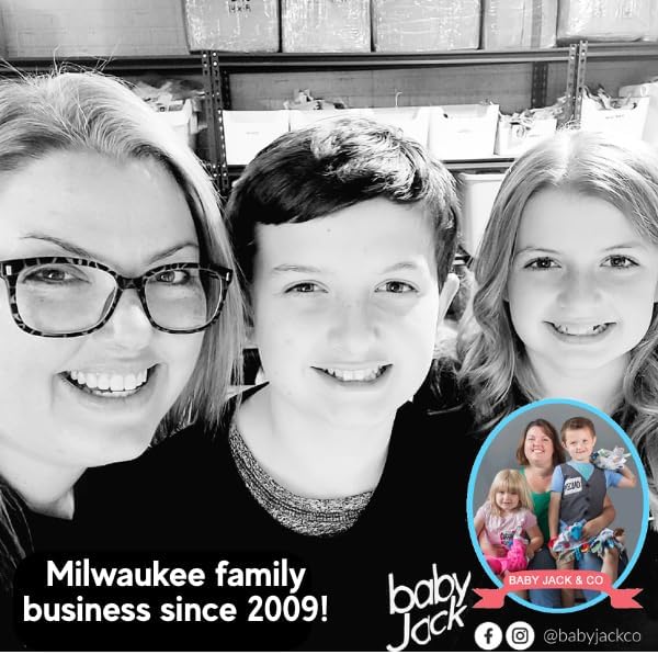 Baby Jack & Co 8x8” American Flag Lovey Patriotic Tag Toy - Crinkle Toys for Development of Five Senses - Soft & Safe - God Bless America - Military Child - BPA Free Clip for Stroller Toy