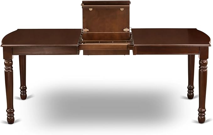 East West Furniture DODA7-MAH-27 7 Piece Dining Set Consists of a Rectangle Kitchen Table with Butterfly Leaf and 6 Polyester Fabric Upholstered Chairs, 42x78 Inch, Mahogany