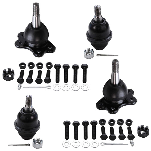 Detroit Axle - 4WD Front 4pc Ball Joints for Chevy GMC K1500 Suburban K2500 Tahoe Yukon Cadillac Escalade, 4 Lower & Upper Ball