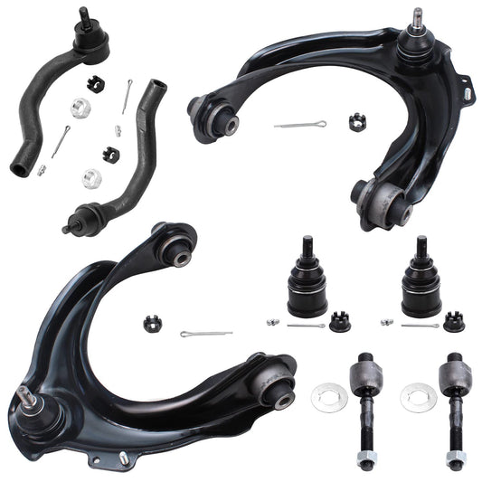 Detroit Axle - 8pc Front End Suspension Kit for 03-07 Honda Accord, 04-08 Acura TSX, 2 Upper Control Arms w/Ball Joint 4 Tie Rod