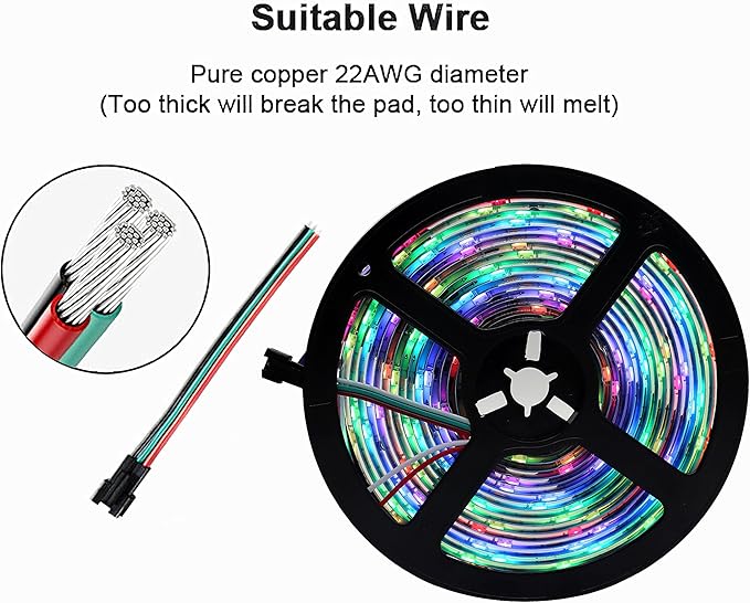 DC5V SK6812 (Similar WS2812B) RGBW RGB+Neutral White 60leds/Pixels/m LED Strip Light Individually Addressable 4Color in 1LED Non-Waterproof (16.4ft(5m) 300leds, IP30) (No Adapter or Controller)