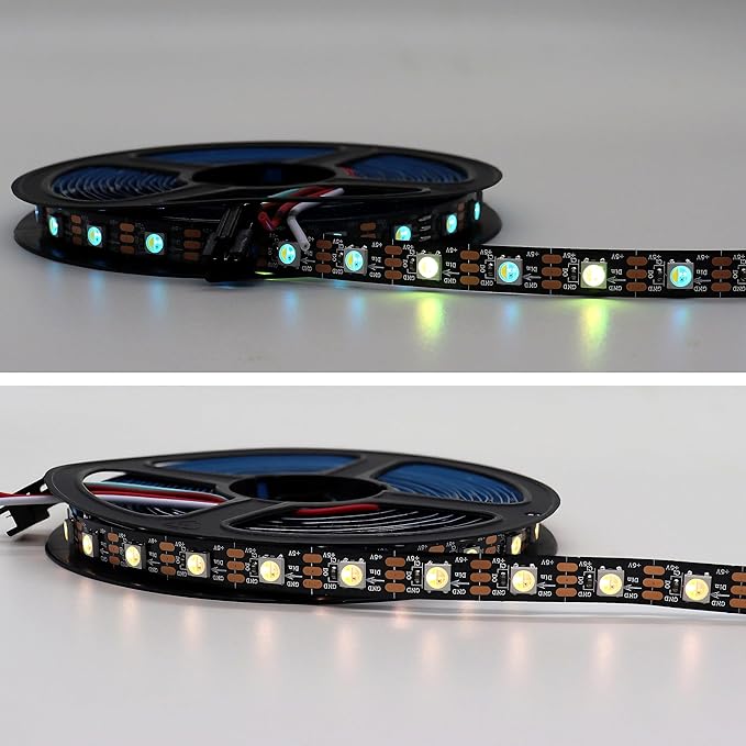 DC5V SK6812 (Similar WS2812B) RGBW RGB+Neutral White 60leds/Pixels/m LED Strip Light Individually Addressable 4Color in 1LED Non-Waterproof (16.4ft(5m) 300leds, IP30) (No Adapter or Controller)