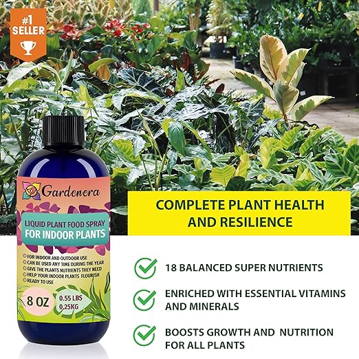 Gardenera Professional Aloe Vera Superfood Spray Mist for Home Gardening | Micro-Fungi Enriched Fertilizer Mist for Healthy Leaves & Growth | 18 Essential Vitamins & Minerals for Aloe Vera - 8oz